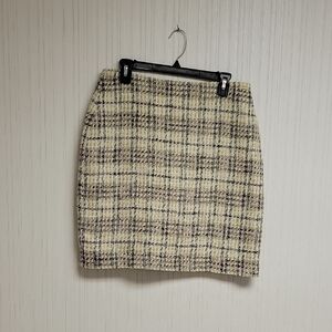 Elie Tahari Checkered Pencil Skirt, Womens Sz 10. Cream and Black New With Tags